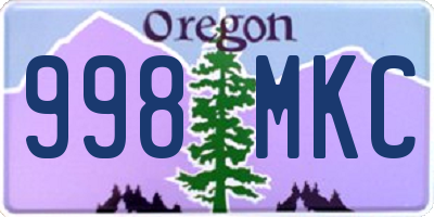 OR license plate 998MKC