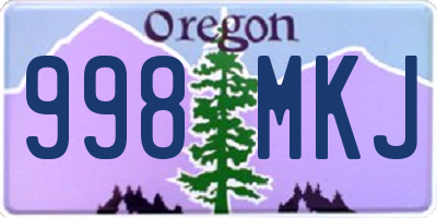 OR license plate 998MKJ