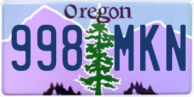 OR license plate 998MKN