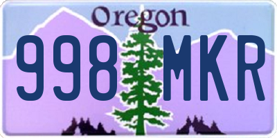 OR license plate 998MKR