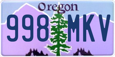 OR license plate 998MKV