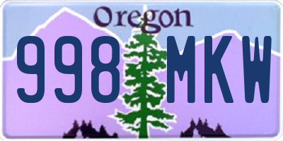 OR license plate 998MKW