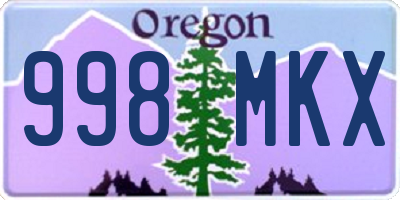 OR license plate 998MKX