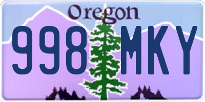 OR license plate 998MKY