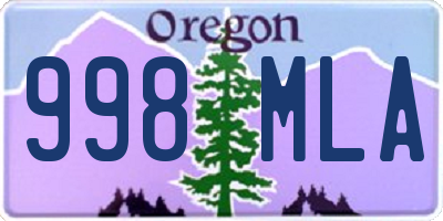 OR license plate 998MLA