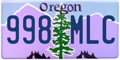 OR license plate 998MLC