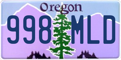 OR license plate 998MLD