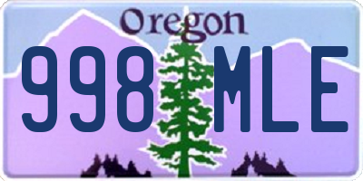 OR license plate 998MLE