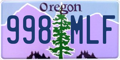 OR license plate 998MLF