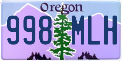 OR license plate 998MLH