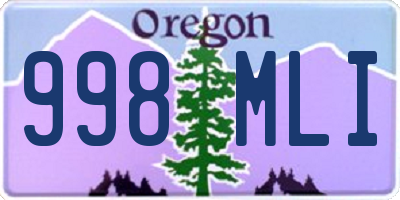 OR license plate 998MLI