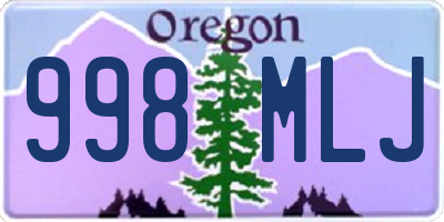 OR license plate 998MLJ