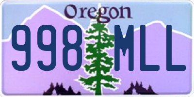 OR license plate 998MLL