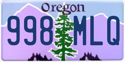 OR license plate 998MLQ