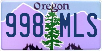 OR license plate 998MLS