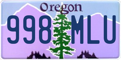 OR license plate 998MLU