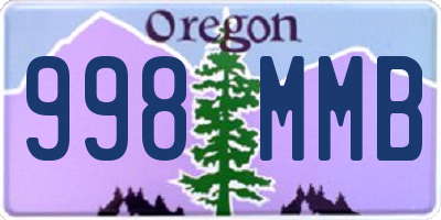 OR license plate 998MMB