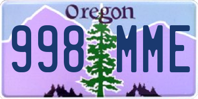 OR license plate 998MME