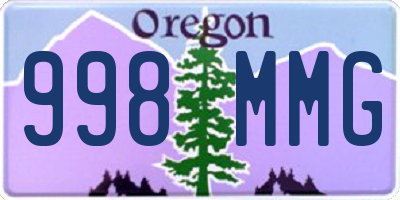 OR license plate 998MMG