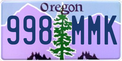 OR license plate 998MMK