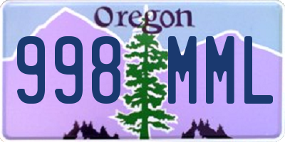 OR license plate 998MML