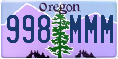 OR license plate 998MMM