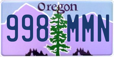 OR license plate 998MMN