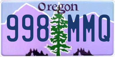 OR license plate 998MMQ