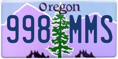 OR license plate 998MMS