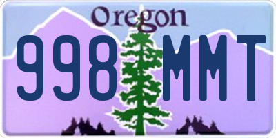 OR license plate 998MMT