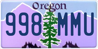 OR license plate 998MMU