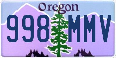 OR license plate 998MMV