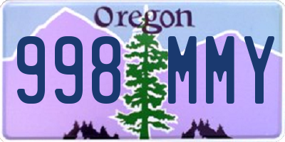 OR license plate 998MMY