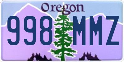 OR license plate 998MMZ