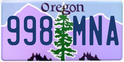 OR license plate 998MNA