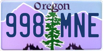 OR license plate 998MNE