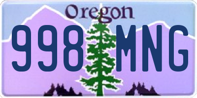 OR license plate 998MNG