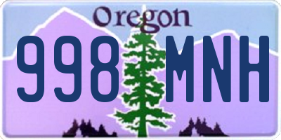 OR license plate 998MNH