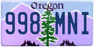 OR license plate 998MNI