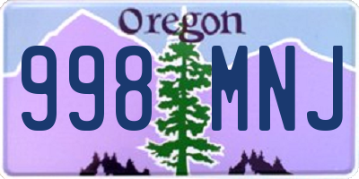 OR license plate 998MNJ