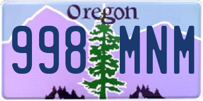 OR license plate 998MNM