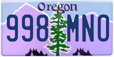 OR license plate 998MNO