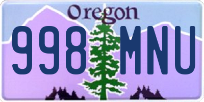 OR license plate 998MNU