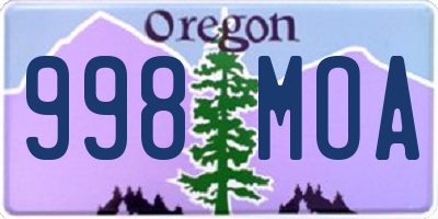 OR license plate 998MOA