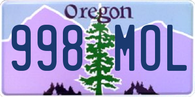 OR license plate 998MOL