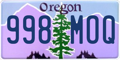 OR license plate 998MOQ