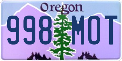 OR license plate 998MOT