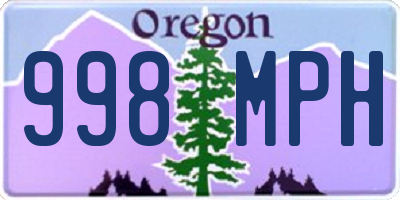 OR license plate 998MPH