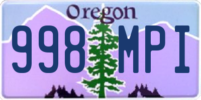 OR license plate 998MPI