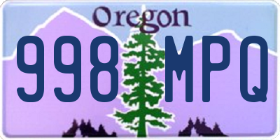 OR license plate 998MPQ